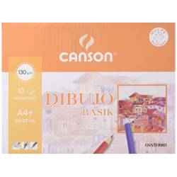 Papel dibujo Canson din a4 gramaje 130 g/m2 Pack 10 hojas