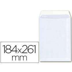 Sobre bolsa blanco 100g 184x261 mm con tira de silicona -caja 250