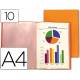 Carpeta Beautone escaparate naranja 10 fundas fijas Din a4