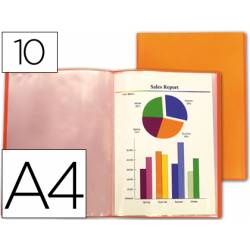 Carpeta Beautone escaparate naranja 10 fundas fijas Din a4