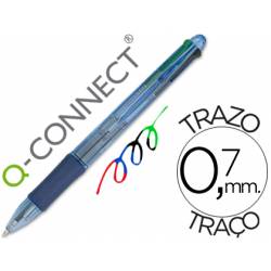 Boligrafo 4 colores marca Q-Connect 0,7 mm