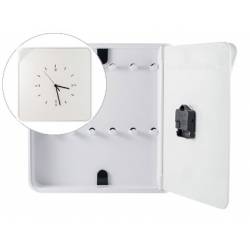 Armario portallaves plástico Paperflow con reloj para 12 llaves 320x320x60 mm Blanco
