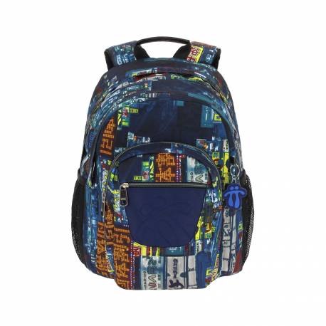 Mochila escolar poliester Pencil Totto 44x34x24 cm (MA04ECO031-1810H-6LI)