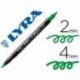 Rotulador Lyra aqua brush acuarelable doble punta fina y punta pincel verde