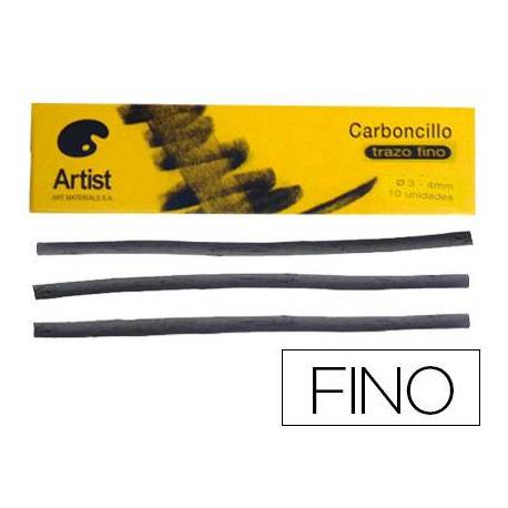 Carboncillo artist finos 3-4 mm caja de 10 barras