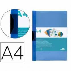 Carpeta dossier con pinza lateral Liderpapel 30 hojas Din A4 azul frosty
