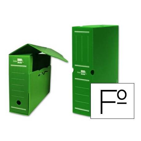 Cajas de archivo definitivo Liderpapel verde folio