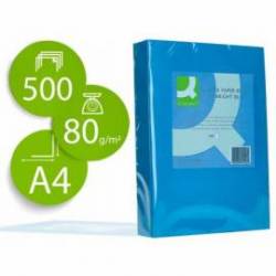 Papel color Q-connect A4 80g/m2 pack 500 hojas Azul intenso
