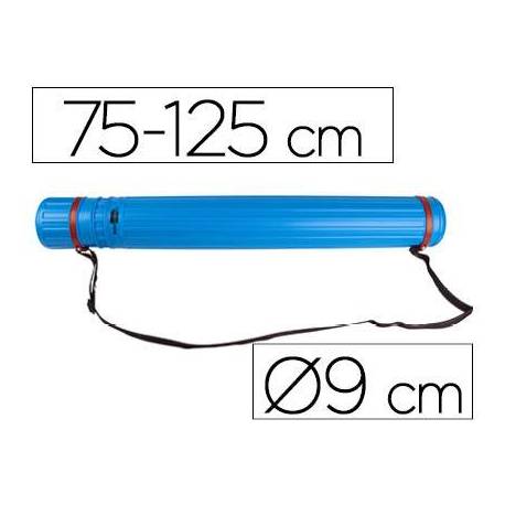 Portaplanos plastico extensible 75cm diametro 9 cm Liderpapel azul