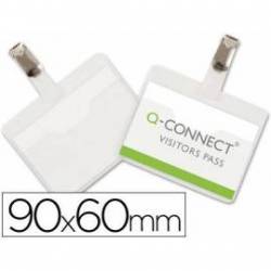 Identificadores Q-Connect Pinza Metalica en PVC 9x6 cm