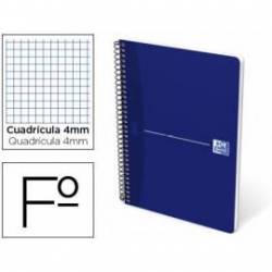 Cuaderno espiral Oxford Essentials Folio Cuadricula 4mm 80 hojas Tapa blanda Color Azul