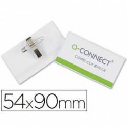Identificadores Q-Connect Imperdible y Pinza en PVC 5,4x9 cm