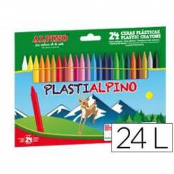 Lapices cera PlastiAlpino 24 unidades colores surtidos