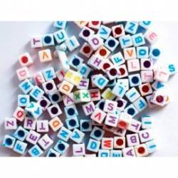 Cuentas de plastico Abecedario Forma cubo colores surtidos marca itKrea