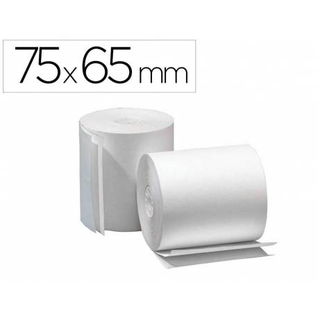 Rollos Electra copiativo para sumadoras. Medidas 75x65 mm. Mandril 12 mm.