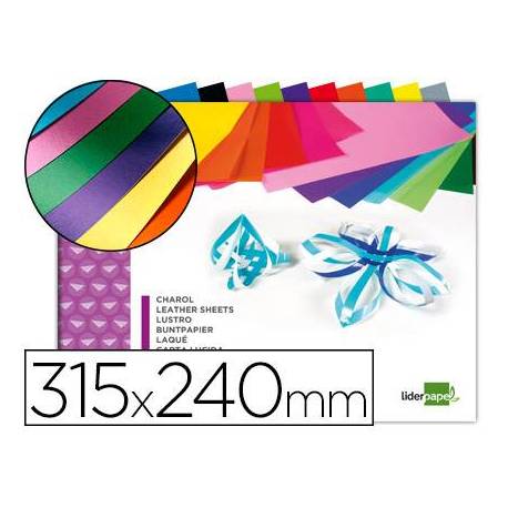 Bloc trabajos manuales liderpapel charol 240x315mm 10 hojas colores surtidos