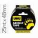 CINTA ADHESIVA MARCA UHU AMERICANA GRIZZLY TAPE ULTRAFUERTE COLOR PLATA 25 MT X 48 MM