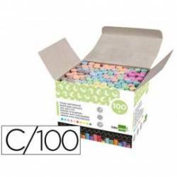 Tizas colores antipolvo Liderpapel caja 100 unidades