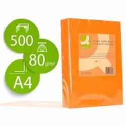 Papel color Q-connect A4 80g/m2 pack 500 hojas Naranja intenso