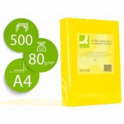 Papel color Q-connect A4 80g/m2 pack 500 hojas Amarillo intenso