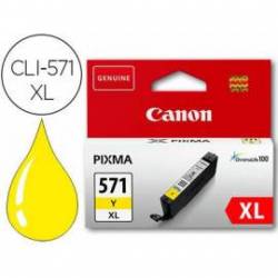 Cartucho Canon CLI-571XL Pixma color amarillo 0334C001. 336 paginas