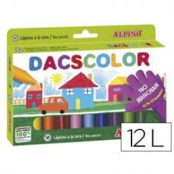 Lapices cera semiblanda DacsColor Alpino caja de 12 colores