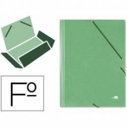 Carpetas de gomas carton simil prespan Liderpapel Folio verde