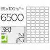 ETIQUETA ADHESIVA Q-CONNECT KF15386 TAMAÑO 38,1X21,2 MM FOTOCOPIADORA LASER INK-JET CAJA CON 100 HOJAS DIN A4 BLANCA