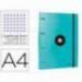 CARPETA CON RECAMBIO LIDERPAPEL ANTARTIK A4 CUADRO 5MM FORRADA 4 ANILLAS 25MM MENTA