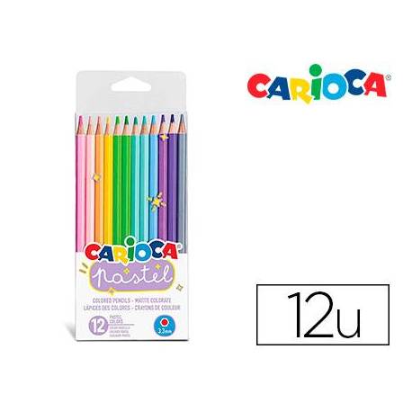 Lapices de colores Carioca Pastel Hexagonal 12 colores