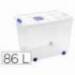 Contenedor plastico plasticforte 86 litros n 8 transparente con tapa 470x620x450 mm