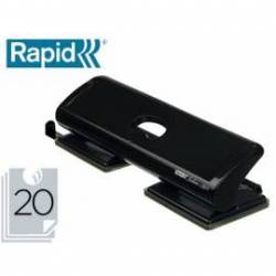 Taladrador Rapid FC20/4 color negro capacidad para 20 hojas