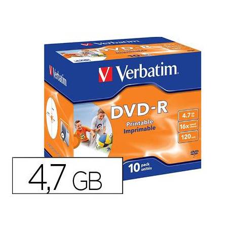 DVD-R MARCA VERBATIM Capacidad 4,7 GB duración 120 min