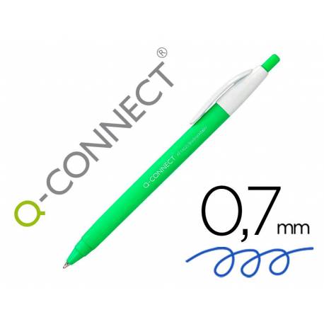 Boligrafo retractil Q-Connect Azul 0,5 mm Biodegradable