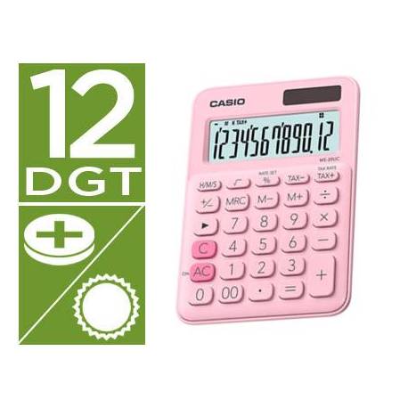 Calculadora Sobremesa Casio MS-20UC-BU 12 Digitos Rosa