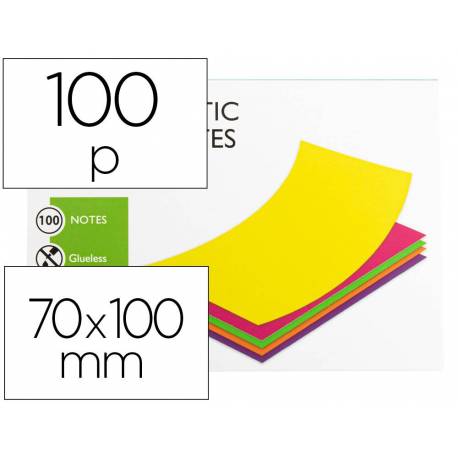 Bloc de notas magneticas quita y pon marca Q-Connect 70x100 mm 5 colores fluorescentes