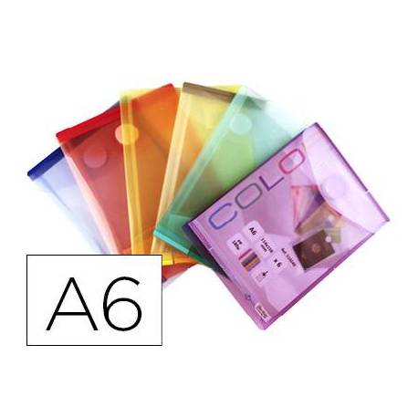 Carpeta sobre con velcro Tarifold Vertical A6 60 unidades Colores surtidos