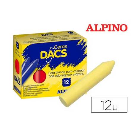 Lapices de cera Dacs Unicolor amarillo claro 12 unidades