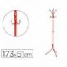 PERCHERO METALICO Q-CONNECT COLOR ROJO 8 COLGADORES 173X51 CM