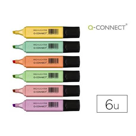 Rotulador Q-Connect Pastel Fluorescente Estuche 6 unidades