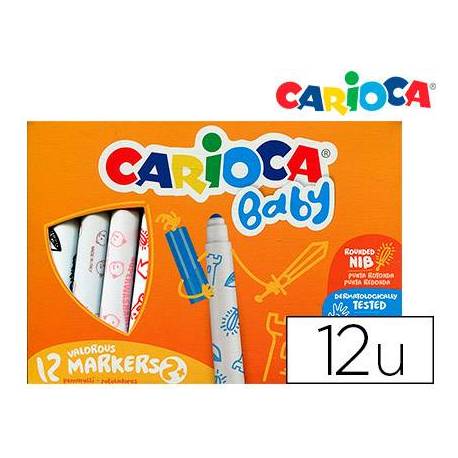Rotulador Carioca Baby Punta Gruesa Lavables Colores Surtidos Caja de 12 unidades
