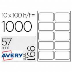 Etiquetas Adhesivas Avery. Caja 1000 etiquetas 99.1x57mm