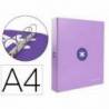 CARPETA 4 ANILLAS 40 MM MIXTAS LIDERPAPEL ANTARTIK A4 FORRADA LAVANDA LILA