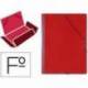 Carpeta Saro gomas solapas carton folio color rojo modelo 314