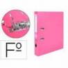Archivador de palanca Liderpapel folio color rosa lomo 52 mm
