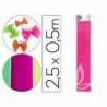 Papel crespon Liderpapel rosa fluorescente rollo 50x25cm 34g/m2