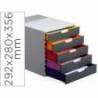 Fichero cajones Durable plastico aplilables 5 cajones gris