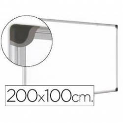 Pizarra Blanca Vitrificada Magnetica marco de aluminio 200x100 Bi-Office