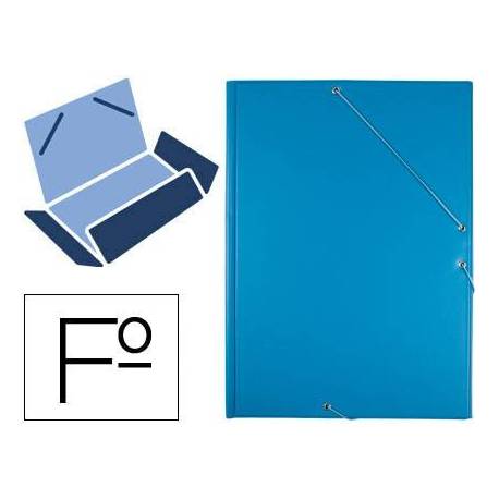 Carpeta Liderpapel gomas Folio carton forrado Pvc azul