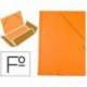 Carpeta Liderpapel gomas Folio carton forrado Pvc naranja